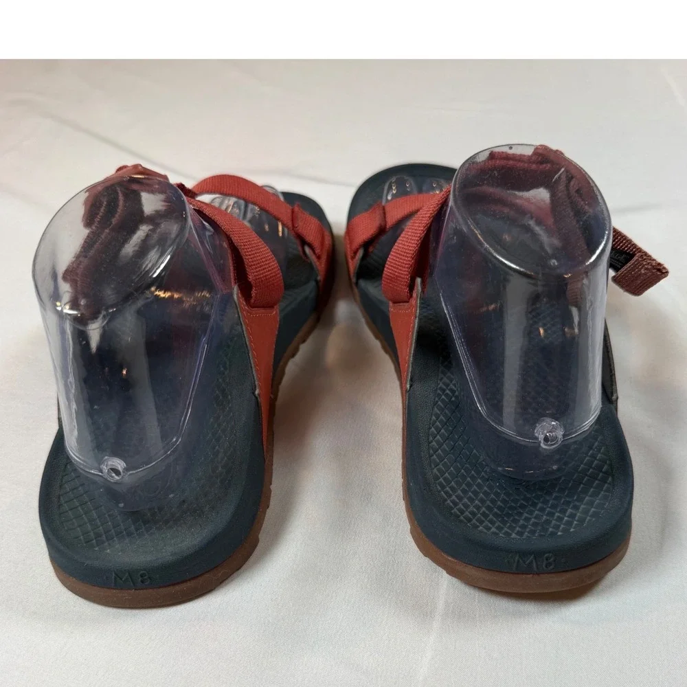 Chaco Lowdown Slide Sandals Rust Red Mens 9 Sport Travel Lightweight JCH107153